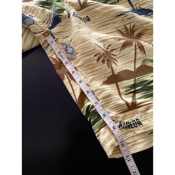 H&M Swimwear Yellow Tropical Island Theme Swim Shorts sz M - Picture 9 of 11